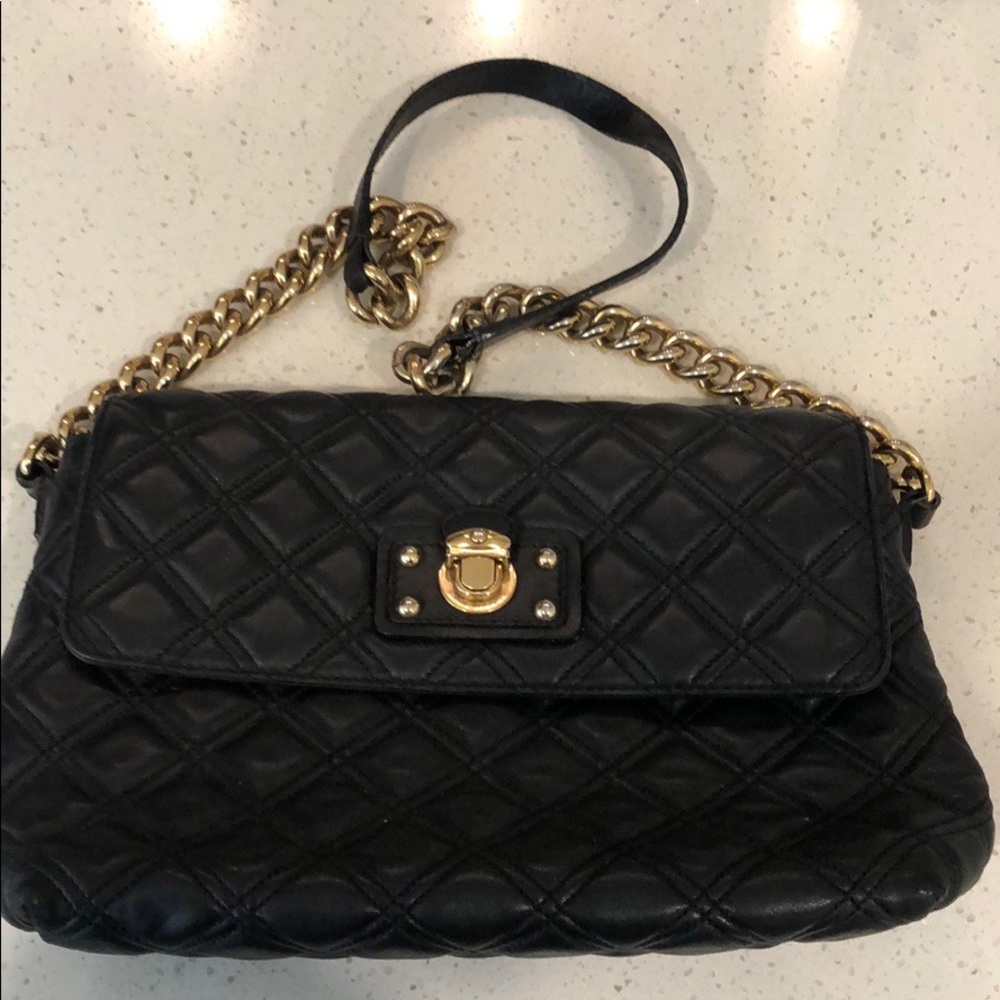 Marc Jacobs Black and Gold Quilted Purse